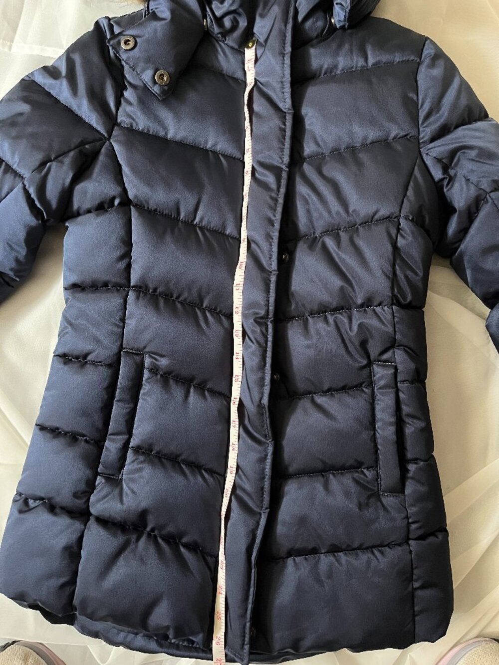 H&M Girl Crew Quilted Glossy Blue Coat – Size 11-12